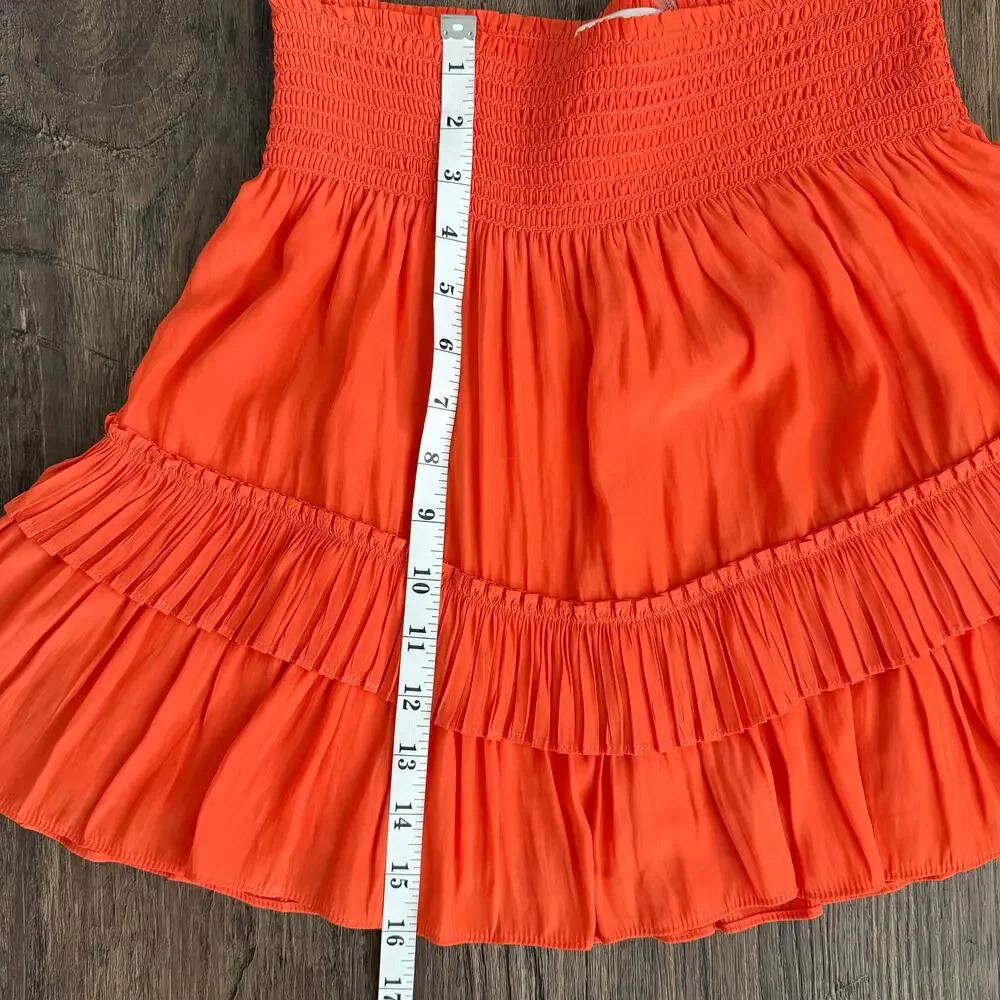 Ramy Brook Wendy Tiered Mini Skirt in Poppy Size Medium